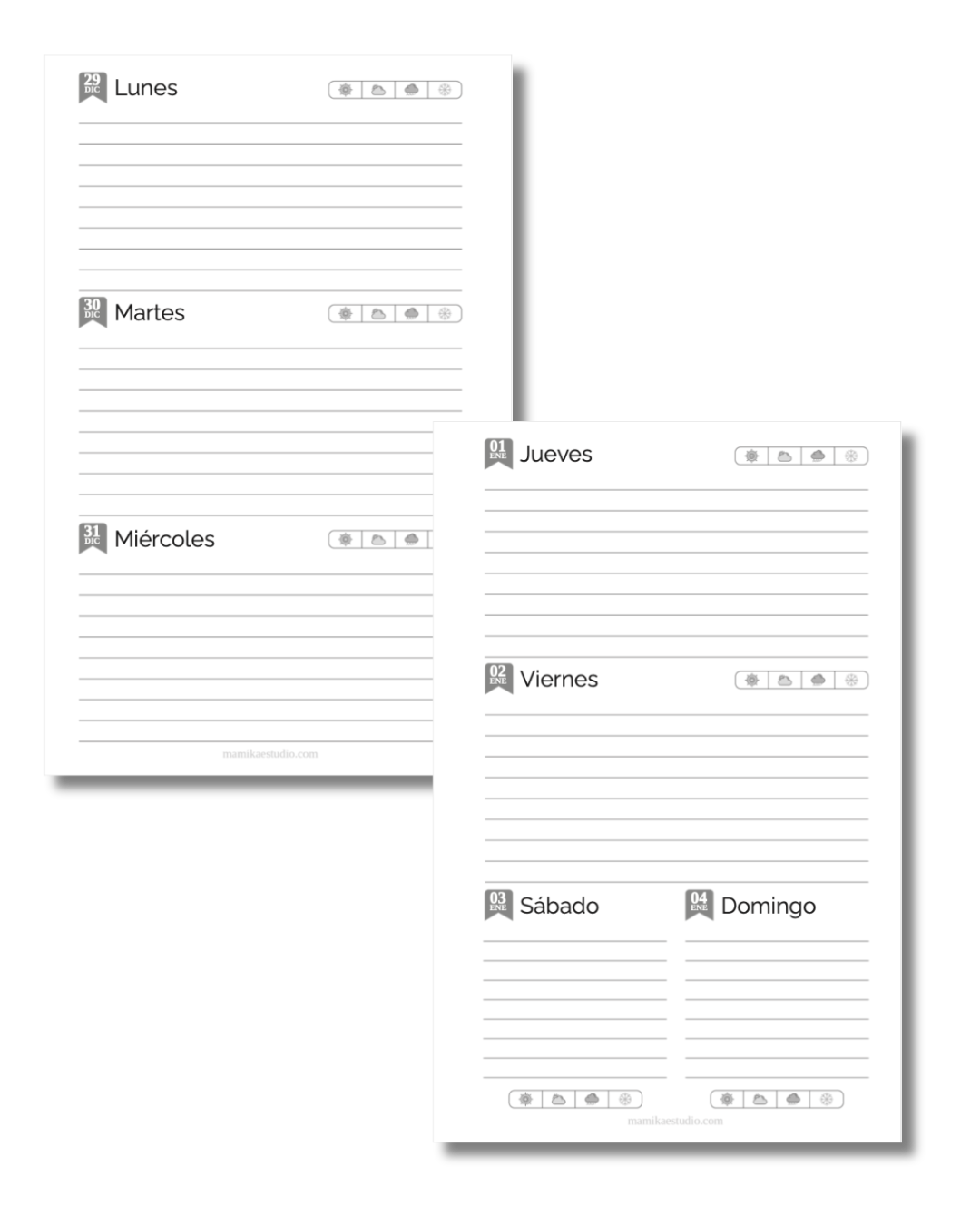 AGENDA SEMANAL 2026 A CORAZÓN ABIERTO MAMIKA ESTUDIO